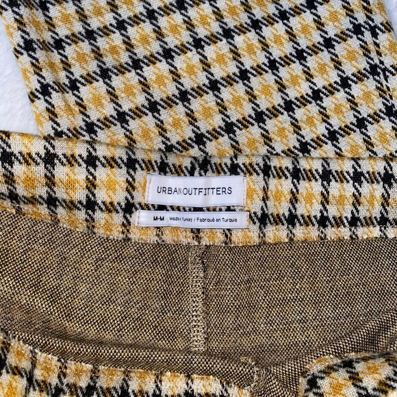 Urban Outfitters Bryn Flare Fall Plaid Black High Waist Stretch Knit Pants Curvy - Picture 5 of 6